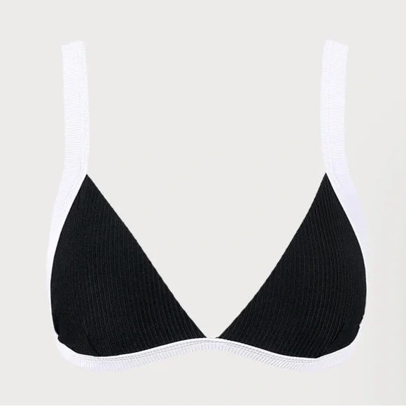 Contrast Trim Triangle Bikini Top - Picture 2 of 8
